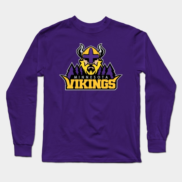 Minnesota Vikings Long Sleeve T-Shirt by Nagorniak